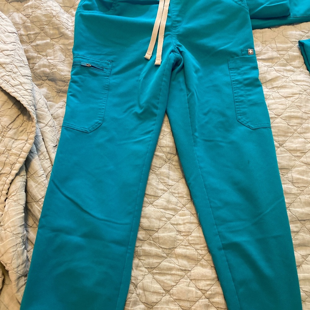 Figs yola skinny teal xs